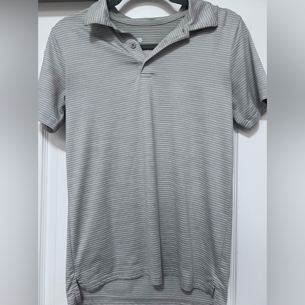 All in Motion Kids Gray Striped Polo